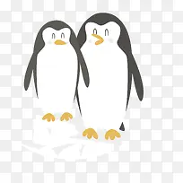 卡通扁平化成双成对企鹅-空若网 卡通扁平化成双成对企鹅-空若网