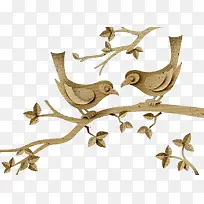 纸板插图树枝上的鸟儿-空若网 纸板插图树枝上的鸟儿-空若网