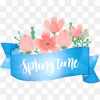 蓝色丝带鲜花促销标签-空若网 蓝色丝带鲜花促销标签-空若网