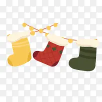 卡通手绘圣诞节袜子装饰-空若网 卡通手绘圣诞节袜子装饰-空若网