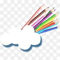卡通手绘白云铅笔-空若网 卡通手绘白云铅笔-空若网