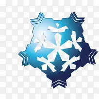 蓝色渐变五角形雪花-空若网 蓝色渐变五角形雪花-空若网