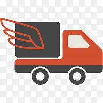 红色翅膀快递货车-空若网 红色翅膀快递货车-空若网