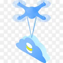 2.5D无人机快递立体插画-空若网 2.5D无人机快递立体插画-空若网