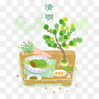清明二十四节气美食插画-空若网 清明二十四节气美食插画-空若网