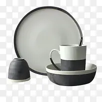 黑白两色设计餐具套装-空若网 黑白两色设计餐具套装-空若网