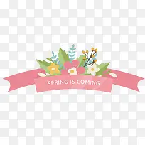 彩色花卉边框粉红色彩带矢量素材-空若网 彩色花卉边框粉红色彩带矢量素材-空若网