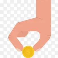 矢量图手拿金币的手指-空若网 矢量图手拿金币的手指-空若网