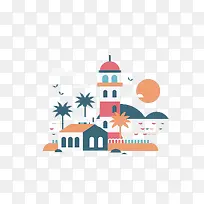 扁平化 卡通 PPT素材 山水-空若网 扁平化 卡通 PPT素材 山水-空若网