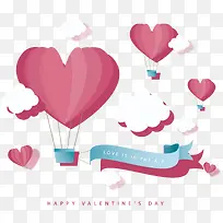 浪漫粉红折纸爱心热气球-空若网 浪漫粉红折纸爱心热气球-空若网