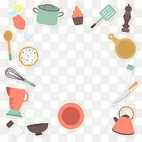 多彩简约厨具边框纹理-空若网 多彩简约厨具边框纹理-空若网