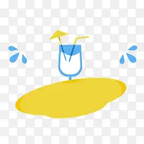 蓝色杯子卡通标签-空若网 蓝色杯子卡通标签-空若网