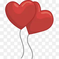 两个红色爱心气球-空若网 两个红色爱心气球-空若网