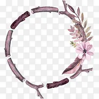 粉色树枝圆环-空若网 粉色树枝圆环-空若网