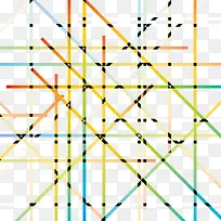 矢量彩色线条装饰图案-空若网 矢量彩色线条装饰图案-空若网