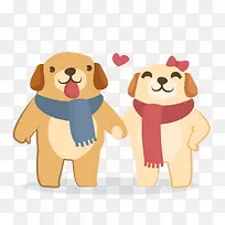 卡通小狗爱情动物免抠素材-空若网 卡通小狗爱情动物免抠素材-空若网