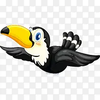 手绘飞翔可爱乌鸦-空若网 手绘飞翔可爱乌鸦-空若网