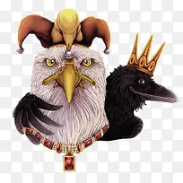 矢量老鹰和乌鸦-空若网 矢量老鹰和乌鸦-空若网