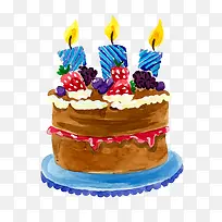 咖啡色卡通蜡烛蛋糕-空若网 咖啡色卡通蜡烛蛋糕-空若网