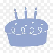 卡通蓝色生日蛋糕免抠图-空若网 卡通蓝色生日蛋糕免抠图-空若网