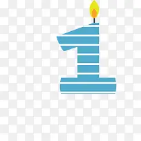 蓝色条纹生日蜡烛-空若网 蓝色条纹生日蜡烛-空若网