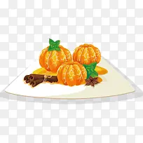 手绘卡通美食茶点南瓜糕-空若网 手绘卡通美食茶点南瓜糕-空若网