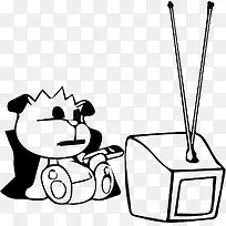 看电视的熊猫-空若网 看电视的熊猫-空若网