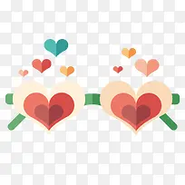 矢量卡通可爱浪漫爱心眼镜-空若网 矢量卡通可爱浪漫爱心眼镜-空若网