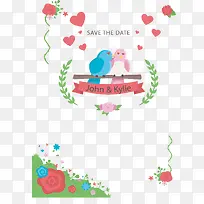 可爱爱情鸟婚礼请帖-空若网 可爱爱情鸟婚礼请帖-空若网