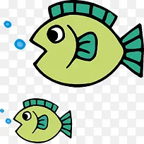 可爱卡通游鱼和泡泡-空若网 可爱卡通游鱼和泡泡-空若网