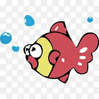 卡通可爱冒泡泡小金鱼矢量-空若网 卡通可爱冒泡泡小金鱼矢量-空若网