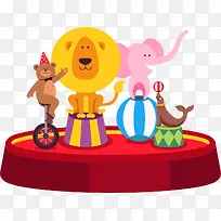 卡通立体马戏团动物-空若网 卡通立体马戏团动物-空若网