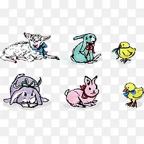 水彩小兔插画设计-空若网 水彩小兔插画设计-空若网