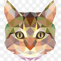 矢量立体三角形猫头装饰-空若网 矢量立体三角形猫头装饰-空若网