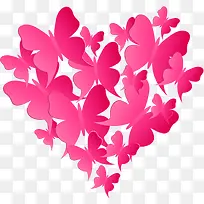 玫瑰红爱心蝴蝶-空若网 玫瑰红爱心蝴蝶-空若网