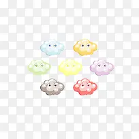 彩色云朵图标-空若网 彩色云朵图标-空若网