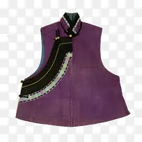 清代女子服饰紫色坎肩-空若网 清代女子服饰紫色坎肩-空若网