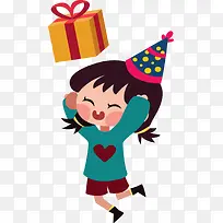 开心庆祝生日的女孩-空若网 开心庆祝生日的女孩-空若网