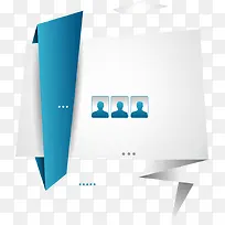 矢量蓝白相间折纸标签-空若网 矢量蓝白相间折纸标签-空若网