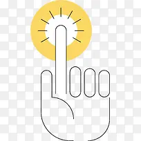 手绘线条一只手手指发光-空若网 手绘线条一只手手指发光-空若网