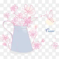 粉色手绘花卉-空若网 粉色手绘花卉-空若网