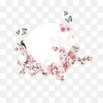 手绘桃花花环边框-空若网 手绘桃花花环边框-空若网