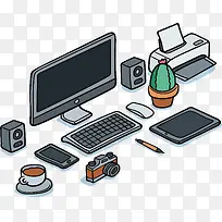 深灰色办公电脑-空若网 深灰色办公电脑-空若网