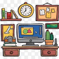 卡通办公台式电脑-空若网 卡通办公台式电脑-空若网