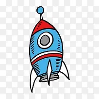 卡通手绘航空航天卡通火箭矢量-空若网 卡通手绘航空航天卡通火箭矢量-空若网