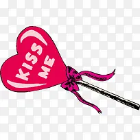 粉色爱心棒棒糖矢量-空若网 粉色爱心棒棒糖矢量-空若网