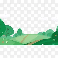 绿色手绘卡通风景图-空若网 绿色手绘卡通风景图-空若网