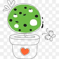 卡通绿色花盆-空若网 卡通绿色花盆-空若网
