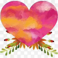 粉红色水彩晕染爱心-空若网 粉红色水彩晕染爱心-空若网