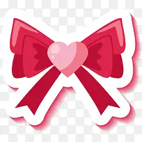 七夕节爱心蝴蝶结贴纸-空若网 七夕节爱心蝴蝶结贴纸-空若网